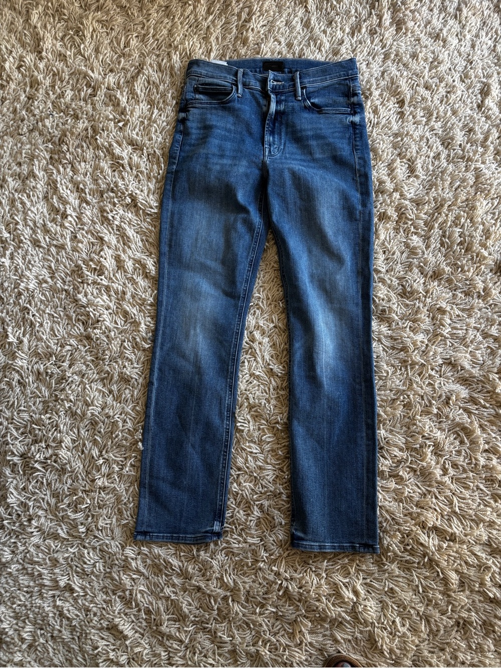 MOTHER mid rise dazzler 26 Straight Jeans in Blue Wash worn once